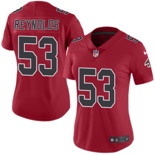 Women's Nike Atlanta Falcons #53 LaRoy Reynolds Limited Red Rush Vapor Untouchable NFL Jersey