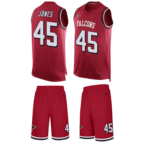 Men's Nike Atlanta Falcons #45 Deion Jones Limited Red Tank Top Suit NFL Jersey