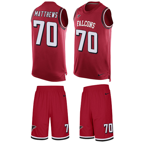 Men's Nike Atlanta Falcons #70 Jake Matthews Limited Red Tank Top Suit NFL Jersey