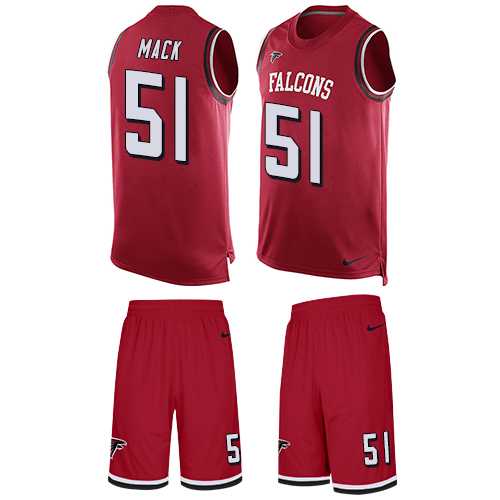 Men's Nike Atlanta Falcons #51 Alex Mack Limited Red Tank Top Suit NFL Jersey