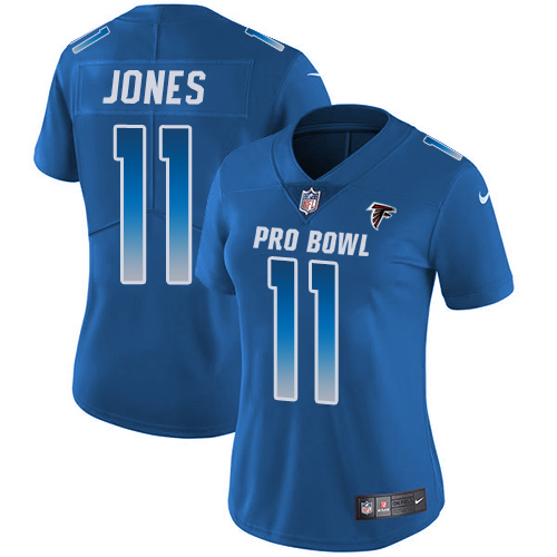 Women's Nike Atlanta Falcons #11 Julio Jones Limited Royal Blue 2018 Pro Bowl NFL Jersey