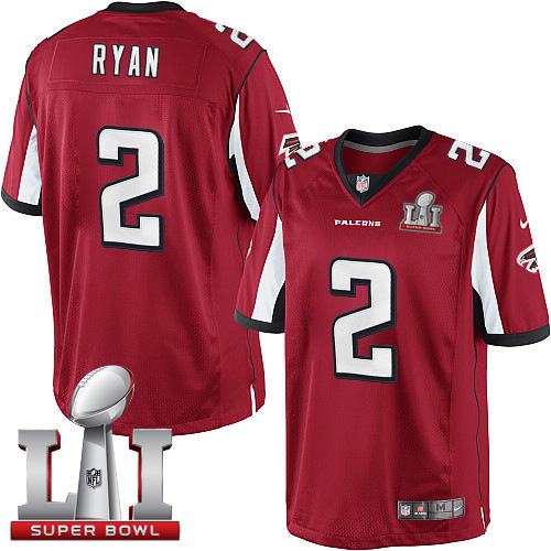 Men's Nike Atlanta Falcons #2 Matt Ryan Red Team Color Super Bowl LI 51 Vapor Untouchable Limited Player NFL Jersey
