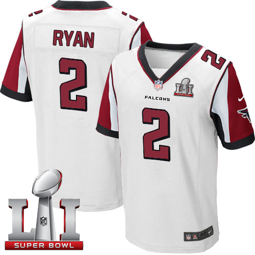 Men's Nike Atlanta Falcons #2 Matt Ryan Elite White Super Bowl LI 51 NFL Jersey