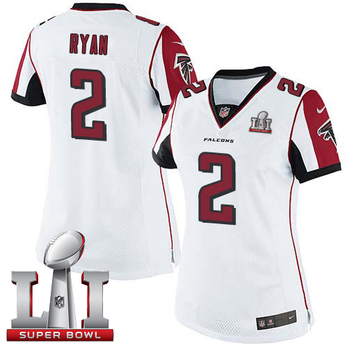 Women's Nike Atlanta Falcons #2 Matt Ryan Elite White Super Bowl LI 51 NFL Jersey