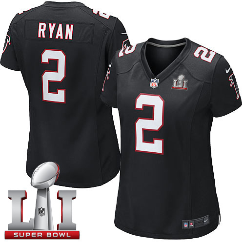 Women's Nike Atlanta Falcons #2 Matt Ryan Elite Black Alternate Super Bowl LI 51 NFL Jersey