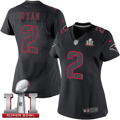 Women's Nike Atlanta Falcons #2 Matt Ryan Limited Black Impact Super Bowl LI 51 NFL Jersey