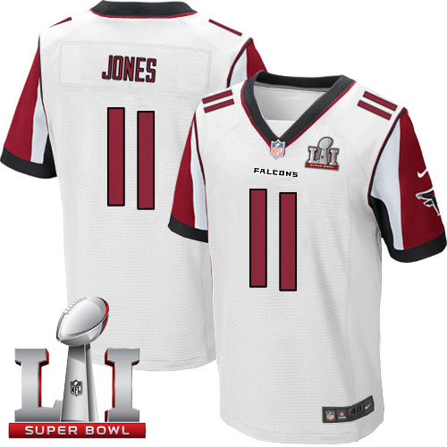 Men's Nike Atlanta Falcons #11 Julio Jones Elite White Super Bowl LI 51 NFL Jersey