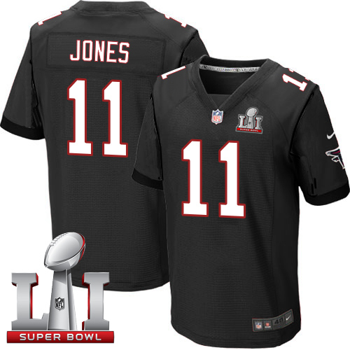 Men's Nike Atlanta Falcons #11 Julio Jones Elite Black Alternate Super Bowl LI 51 NFL Jersey
