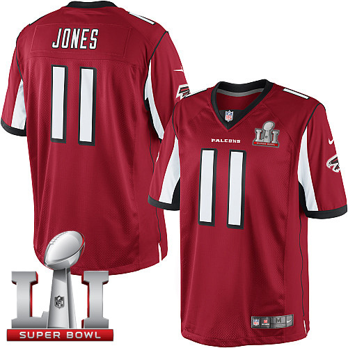 Youth Nike Atlanta Falcons #11 Julio Jones Elite Red Team Color Super Bowl LI 51 NFL Jersey