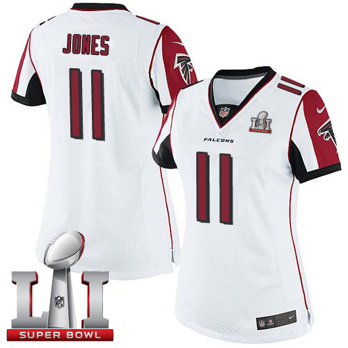 Women's Nike Atlanta Falcons #11 Julio Jones Elite White Super Bowl LI 51 NFL Jersey
