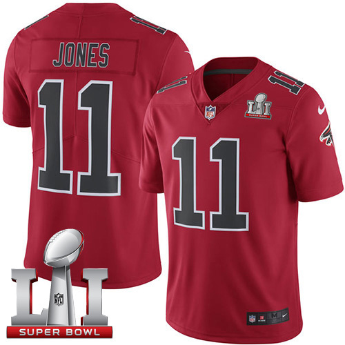 Men's Nike Atlanta Falcons #11 Julio Jones Limited Red Rush Super Bowl LI 51 NFL Jersey