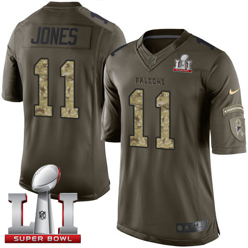 Youth Nike Atlanta Falcons #11 Julio Jones Limited Green Salute to Service Super Bowl LI 51 NFL Jersey