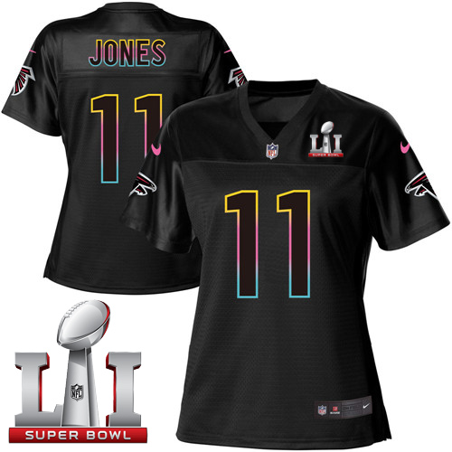 Women's Nike Atlanta Falcons #11 Julio Jones Game Black Fashion Super Bowl LI 51 NFL Jersey