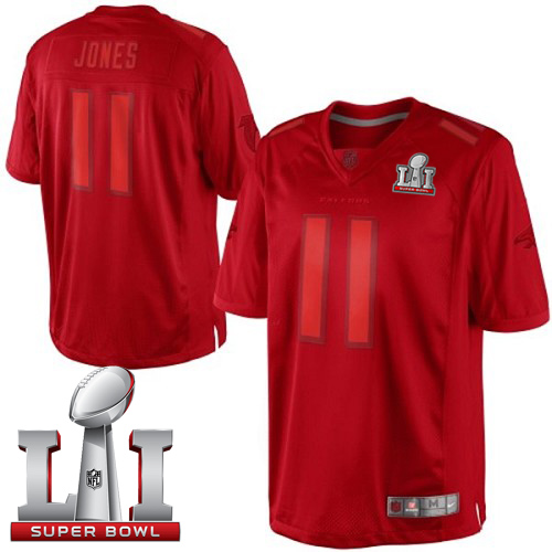 Men's Nike Atlanta Falcons #11 Julio Jones Red Drenched Limited Super Bowl LI 51 NFL Jersey