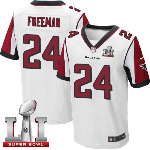Men's Nike Atlanta Falcons #24 Devonta Freeman Elite White Super Bowl LI 51 NFL Jersey