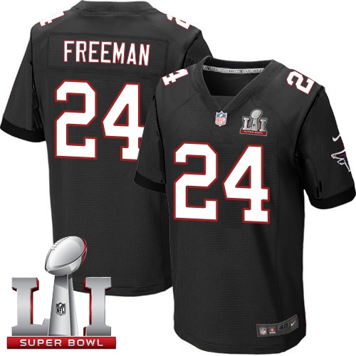 Men's Nike Atlanta Falcons #24 Devonta Freeman Elite Black Alternate Super Bowl LI 51 NFL Jersey