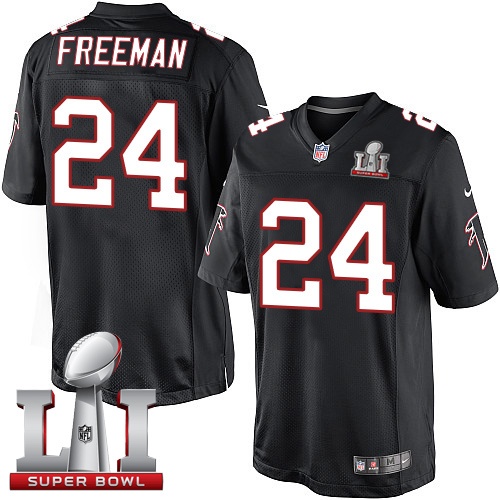 Youth Nike Atlanta Falcons #24 Devonta Freeman Elite Black Alternate Super Bowl LI 51 NFL Jersey