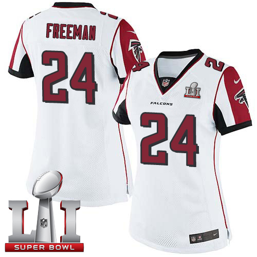 Women's Nike Atlanta Falcons #24 Devonta Freeman Elite White Super Bowl LI 51 NFL Jersey