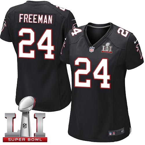Women's Nike Atlanta Falcons #24 Devonta Freeman Elite Black Alternate Super Bowl LI 51 NFL Jersey