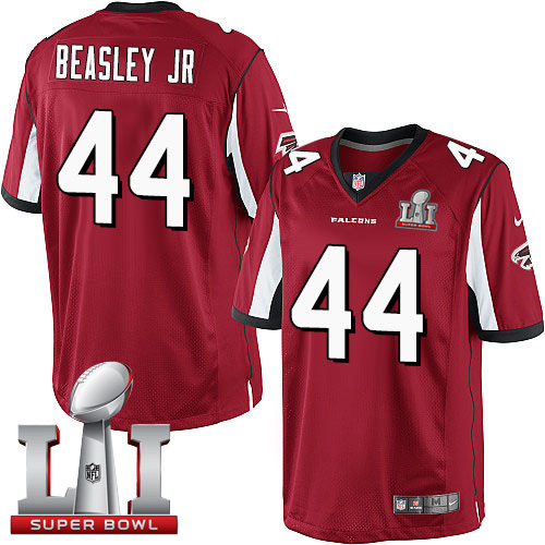 Men's Nike Atlanta Falcons #44 Vic Beasley Red Team Color Super Bowl LI 51 Vapor Untouchable Limited Player NFL Jersey