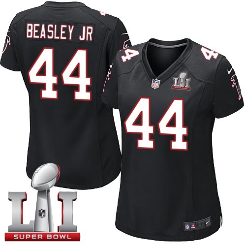 Women's Nike Atlanta Falcons #44 Vic Beasley Elite Black Alternate Super Bowl LI 51 NFL Jersey