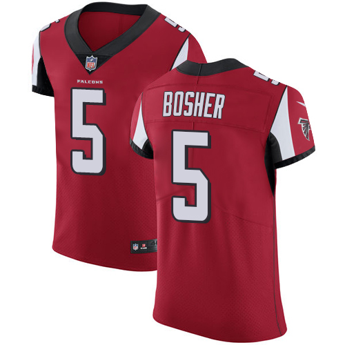 Men's Nike Atlanta Falcons #5 Matt Bosher Red Team Color Vapor Untouchable Elite Player NFL Jersey