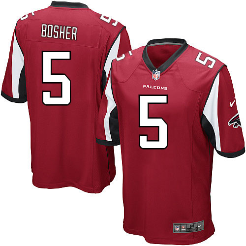 Men's Nike Atlanta Falcons #5 Matt Bosher Game Red Team Color NFL Jersey