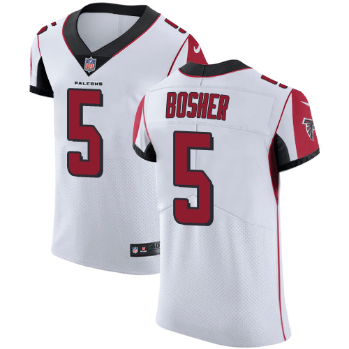 Men's Nike Atlanta Falcons #5 Matt Bosher White Vapor Untouchable Elite Player NFL Jersey