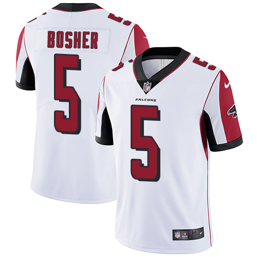 Men's Nike Atlanta Falcons #5 Matt Bosher White Vapor Untouchable Limited Player NFL Jersey
