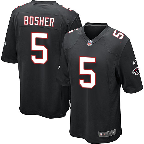 Men's Nike Atlanta Falcons #5 Matt Bosher Game Black Alternate NFL Jersey
