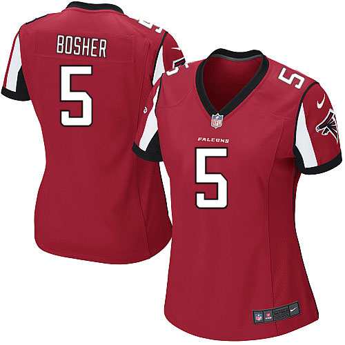 Women's Nike Atlanta Falcons #5 Matt Bosher Game Red Team Color NFL Jersey