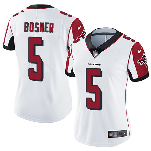 Women's Nike Atlanta Falcons #5 Matt Bosher White Vapor Untouchable Elite Player NFL Jersey