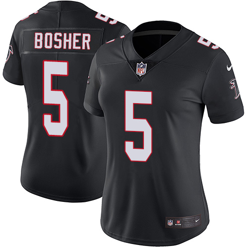 Women's Nike Atlanta Falcons #5 Matt Bosher Black Alternate Vapor Untouchable Limited Player NFL Jersey