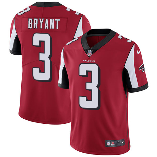 Men's Nike Atlanta Falcons #3 Matt Bryant Red Team Color Vapor Untouchable Limited Player NFL Jersey