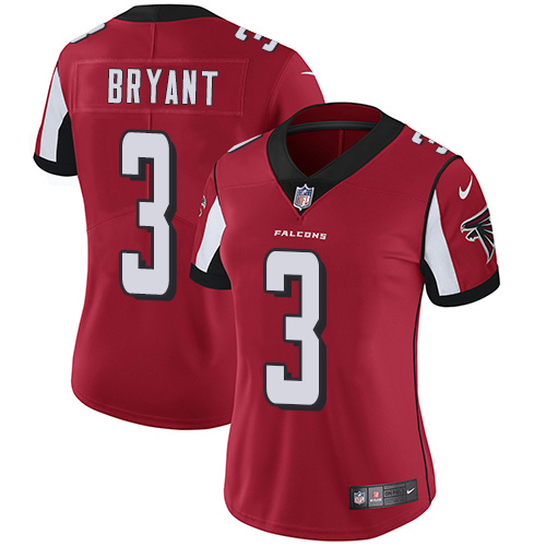 Women's Nike Atlanta Falcons #3 Matt Bryant Red Team Color Vapor Untouchable Elite Player NFL Jersey