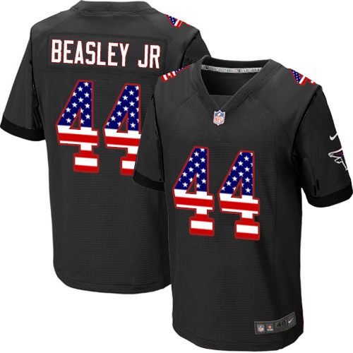 Men's Nike Atlanta Falcons #44 Vic Beasley Elite Black Alternate USA Flag Fashion NFL Jersey