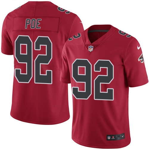 Men's Nike Atlanta Falcons #92 Dontari Poe Elite Red Rush Vapor Untouchable NFL Jersey