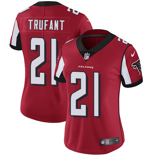Women's Nike Atlanta Falcons #21 Desmond Trufant Red Team Color Vapor Untouchable Limited Player NFL Jersey