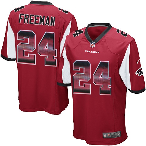 Men's Nike Atlanta Falcons #24 Devonta Freeman Limited Red Strobe NFL Jersey