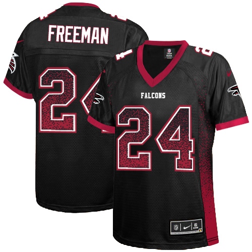 Women's Nike Atlanta Falcons #24 Devonta Freeman Elite Black Drift Fashion NFL Jersey