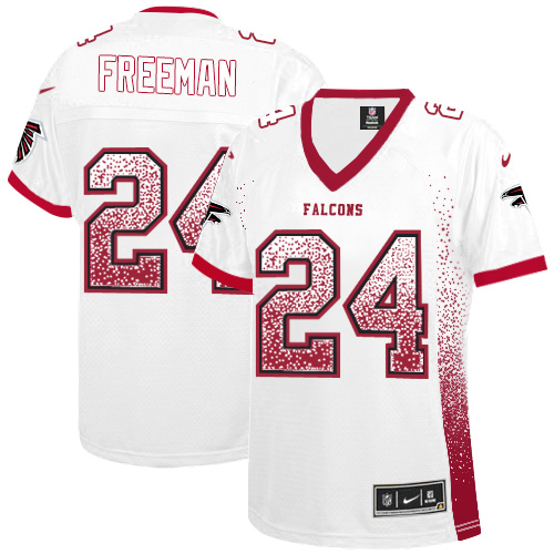 Women's Nike Atlanta Falcons #24 Devonta Freeman Elite White Drift Fashion NFL Jersey