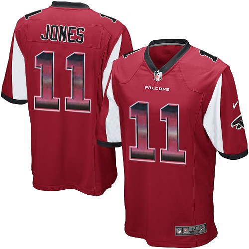 Men's Nike Atlanta Falcons #11 Julio Jones Limited Red Strobe NFL Jersey