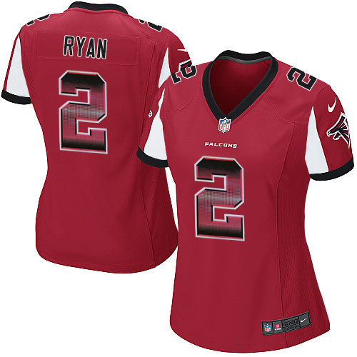 Women's Nike Atlanta Falcons #2 Matt Ryan Limited Red Strobe NFL Jersey