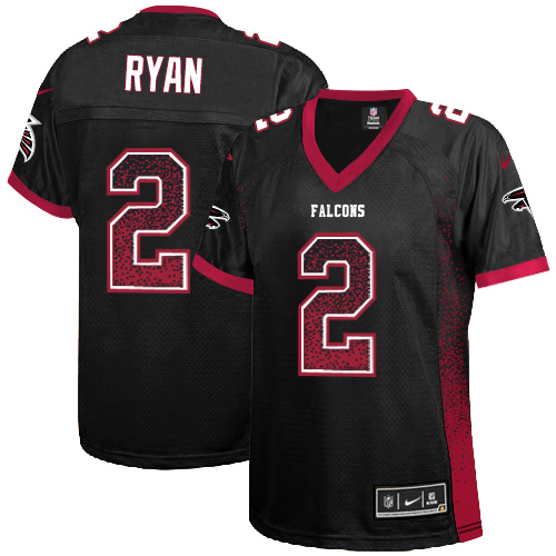 Women's Nike Atlanta Falcons #2 Matt Ryan Elite Black Drift Fashion NFL Jersey