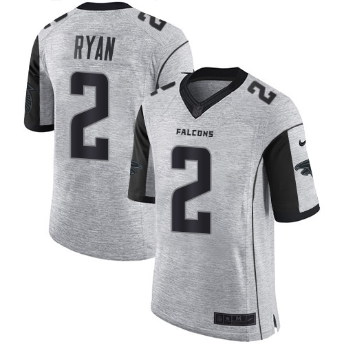Men's Nike Atlanta Falcons #2 Matt Ryan Limited Gray Gridiron II NFL Jersey