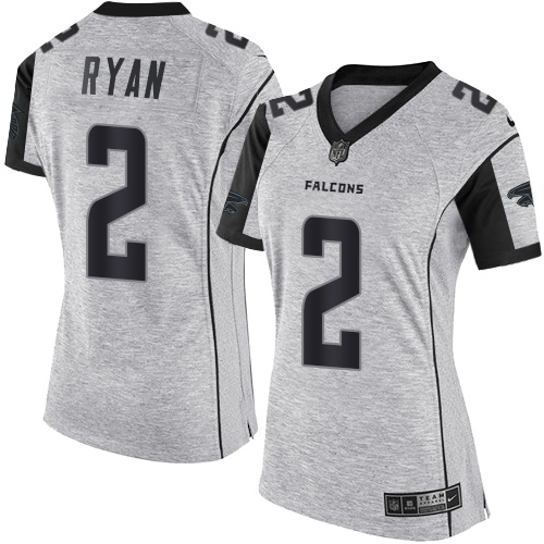 Women's Nike Atlanta Falcons #2 Matt Ryan Limited Gray Gridiron II NFL Jersey