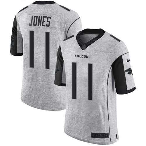 Men's Nike Atlanta Falcons #11 Julio Jones Limited Gray Gridiron II NFL Jersey