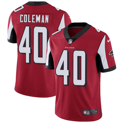 Men's Nike Atlanta Falcons #40 Derrick Coleman Red Team Color Vapor Untouchable Limited Player NFL Jersey