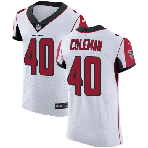 Men's Nike Atlanta Falcons #40 Derrick Coleman White Vapor Untouchable Elite Player NFL Jersey