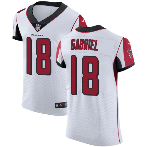Men's Nike Atlanta Falcons #18 Taylor Gabriel White Vapor Untouchable Elite Player NFL Jersey